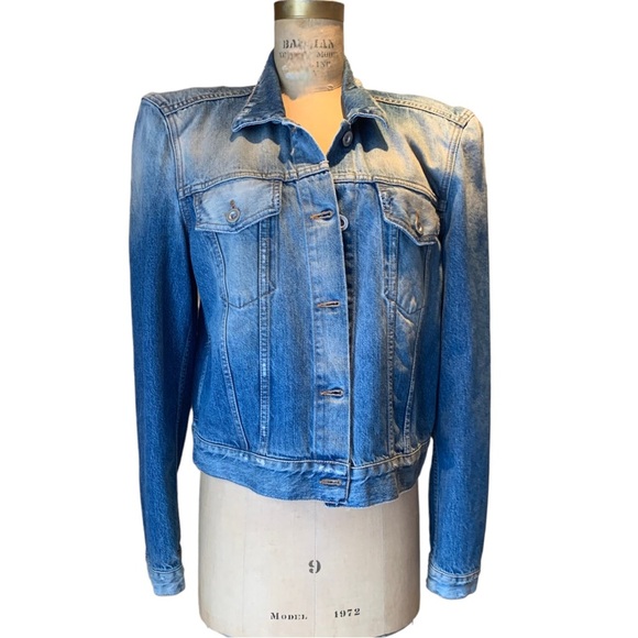 Ben Taverniti The Unravel Project Jackets & Blazers - Ben Taverniti Unravel Project Women’s Denim Jacket with Shoulder Pads Size S